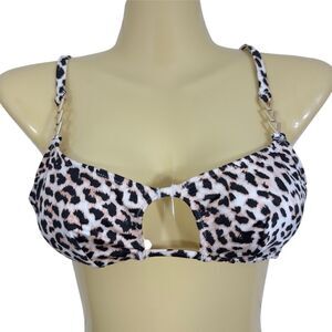NWT VICTORIA’S SECRET ANIMAL PRINT‎ CUT OUT PADDED BIKINI TOP MEDIUM